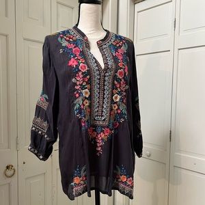 Johnny Was embroidered blouse, size M